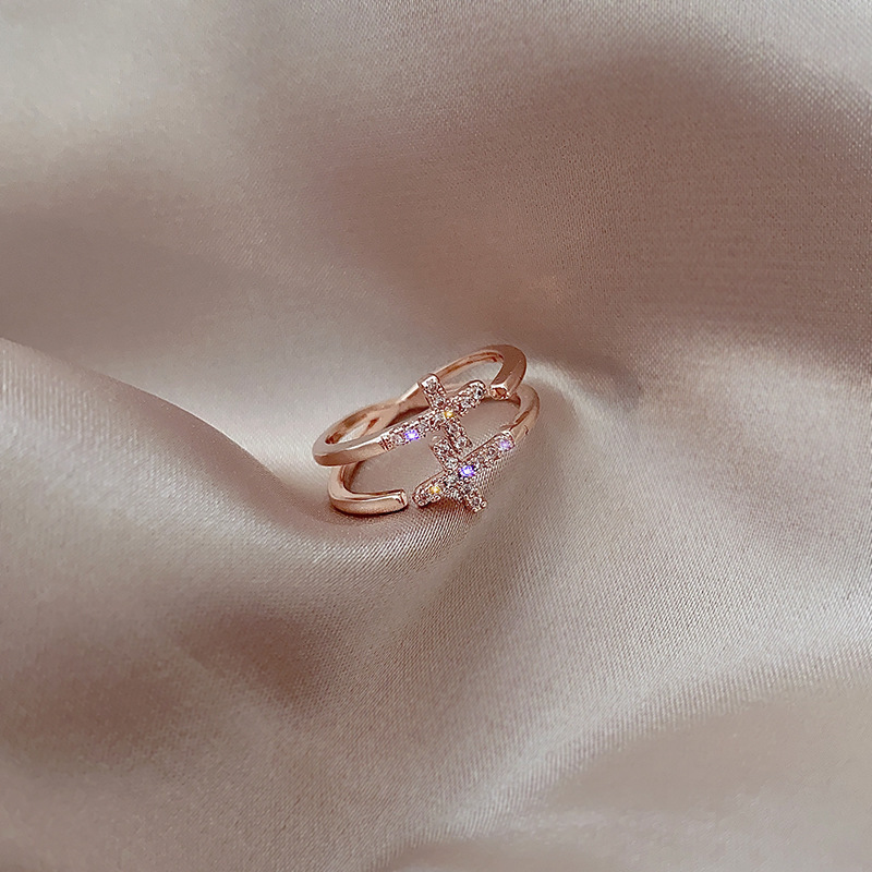 Fashion Female Ring Light Luxury Open Jewelry Ring J098 Gold