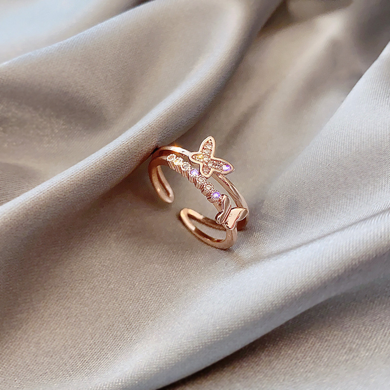 Fashion Female Ring Light Luxury Open Jewelry Ring J103 Gold