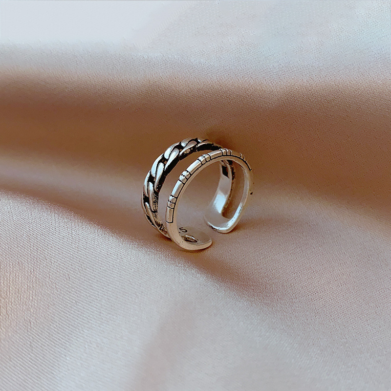 Fashion Female Ring Light Luxury Open Jewelry Ring J150 Silver