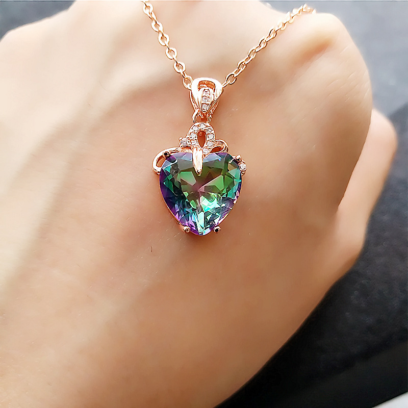 Heart-shaped Diamond Necklace Fashion Women Crystal Accessories